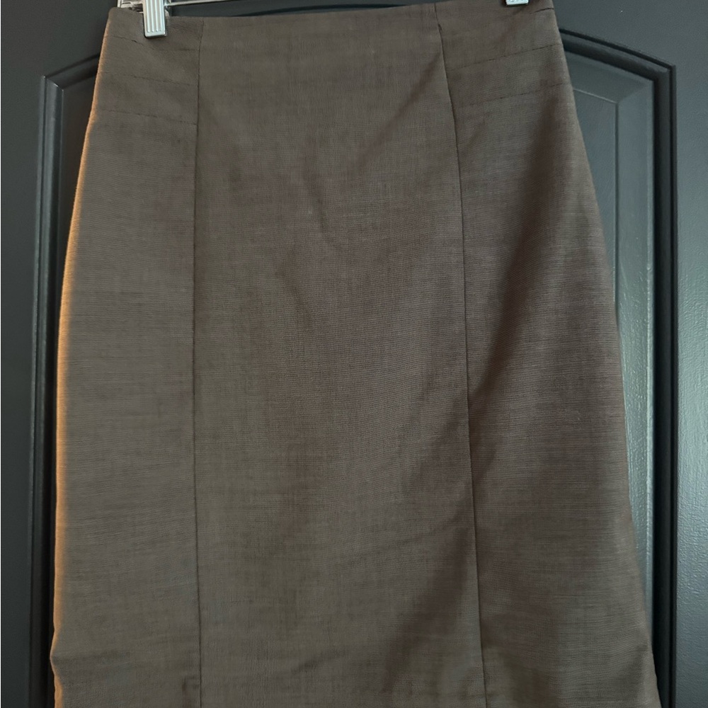 H&M Brown Pencil Skirt Knee-Length Work Style
